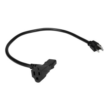 Hosa PWD-402 2FT Piggyback IEC C13 to NEMA 5-15P Power Cord