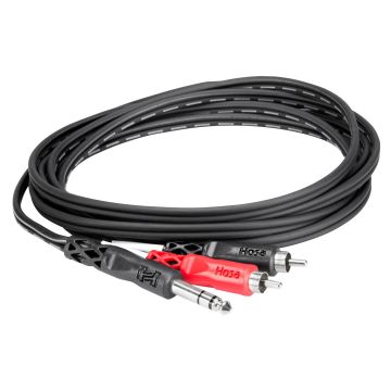 Hosa TRS-204 4m (13FT) 1/4 in TRS to Dual RCA Insert Cable Coil