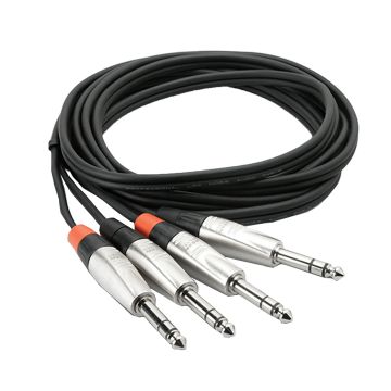 Hosa HSS-0015 1.5FT Dual REAN 1/4" TRS to 1/4" TRS Pro Balanced Interconnect Cable