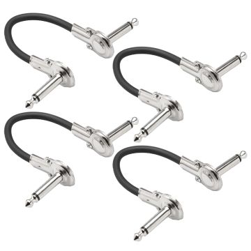 Hosa IRG-100.5 6" Low-profile Right-angle to Same Guitar Patch Cable (4 pack)