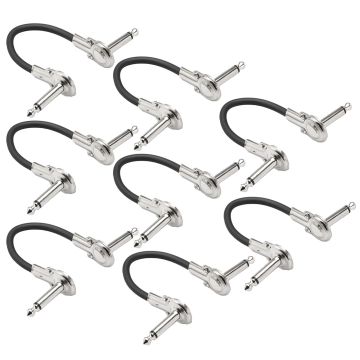 Hosa IRG-100.5 6" Low-profile Right-angle to Same Guitar Patch Cable (8 pack)