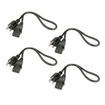 (4) Hosa Technology 3FT Power Cords 14 AWG, IEC C13 to NEMA 5-15P [PWC-143]