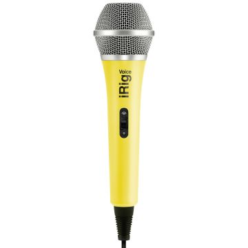 iRig Voice Handeld Karaoke Mic for smartphones and tablets in yellow Front View
