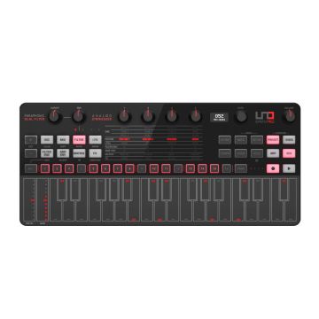 IK Multimedia IP-UNO-SPRODTBLK-IN Dual-Filter Paraphonic Analog Desktop Synthesizer - Black Edition
