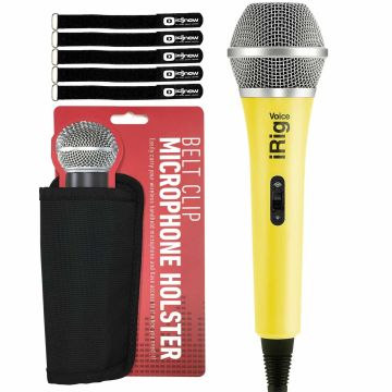 iRig Voice Yellow Hand-Held Karaoke Microphone with Microphone Holster