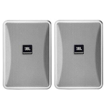(2) JBL Professional Control 23-1L Ultra-Compact 8-Ohm Indoor/Outdoor Background/Foreground Speakers (White)
