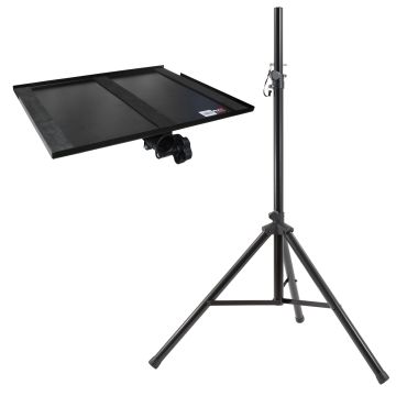 Laptop Projector Tray Holder for 1 3/8" Pole with Gemini Tripod Speaker Stand Package