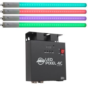 (4) ADJ LED Pixel Tube 360 & LED Pixel 4C Pixel Tube Controller Package