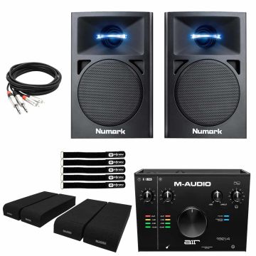 M-Audio AIR 192 | 4 USB Audio Interface with Numark N-Wave Monitors