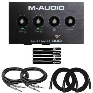 M-Audio M-TRACK DUO 48-KHz 2-Channel USB Audio Interface with Cables