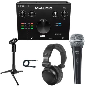 M-Audio USB Audio Interface with Headphones & Shure Microphone