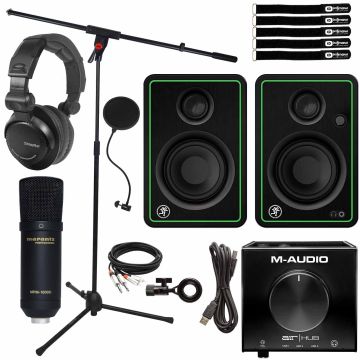 Mackie CR3-X 3" Monitors with AIR Hub Interface & Podcasting Mic