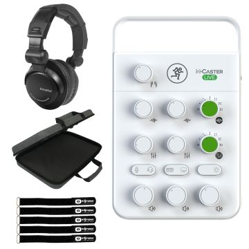 Mackie M•Caster Live White Portable Live Streaming Mixer with Case