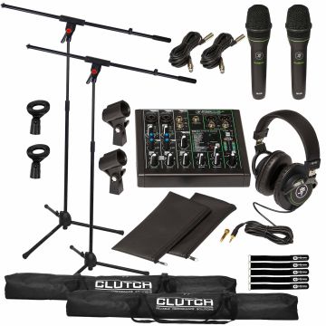 Mackie Performer Bundle with ProFX6v3 Effects Mixer & Mic Boom Stands