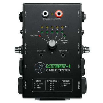 Mackie MTest-1 Cable Tester with Male and Female Connectors