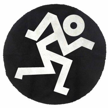 Mackie Black Round 34” Studio Rug with Mackie Logo