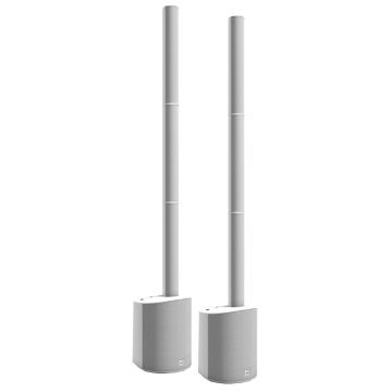 (2) LD Systems MAUI 5 White Ultra Portable Column PA Systems with Mixers and Bluetooth