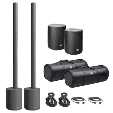 (2) LD Systems MAUI 5 Ultra Portable Column PA System with Mixer and Bluetooth with Cases & Cables Package