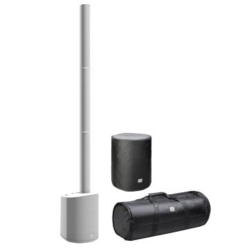 LD Systems MAUI 5 White Ultra Portable Column PA System with Mixer and Bluetooth with Cases Package