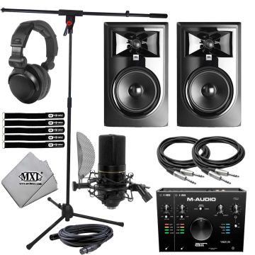 MXL 770 Complete Mic Bundle with 6" Monitors & M-Audio Interface