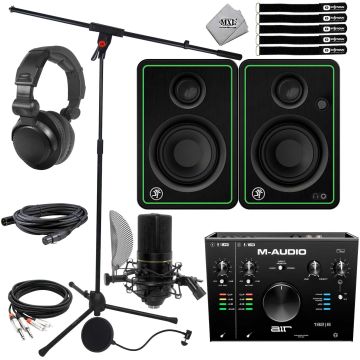 MXL 770 Mic Bundle with Mackie 3" Monitors & M-Audio MIDI Interface
