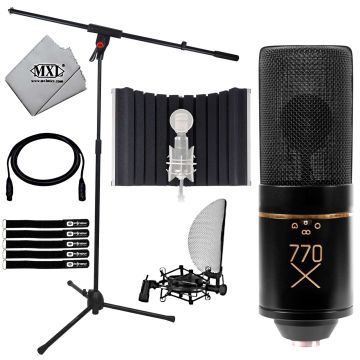 MXL 770X Vocal Condenser Microphone Bundle with Isolation Shield