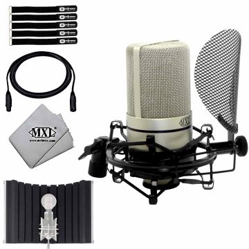 MXL 990 Complete Bundle Condenser Microphone with Isolation Shield