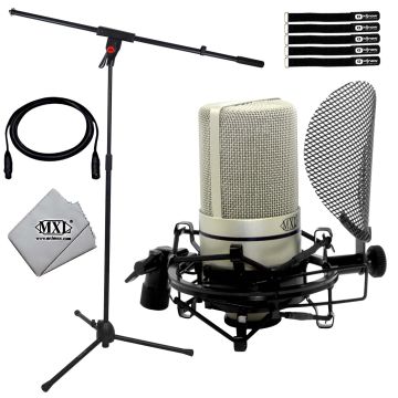 MXL 990 Complete Bundle Vocal Condenser Microphone with Boom Stand