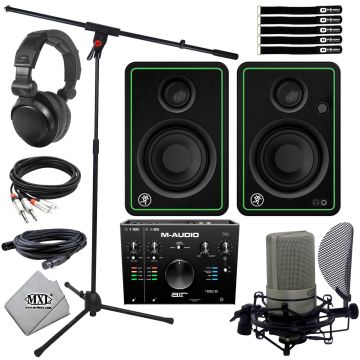 MXL 990 Complete Mic Bundle with M-Audio Interface & Mackie Monitors