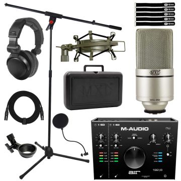 MXL 990 Condenser Microphone with M-Audio AIR 192 | 8 MIDI Interface
