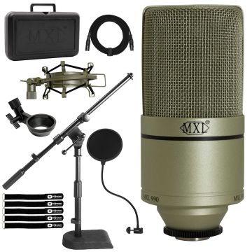 MXL 990 Vocal Condenser Microphone with Adjustable Combo Stand