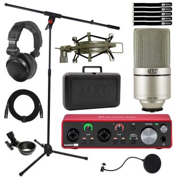 MXL 990 Vocal Microphone with Focusrite Scarlett 2i2 Audio Interface