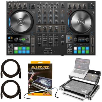 Native Instruments Traktor Kontrol S4 MK3 4-Channel DJ System with Odyssey Case & LED Light Kit Package