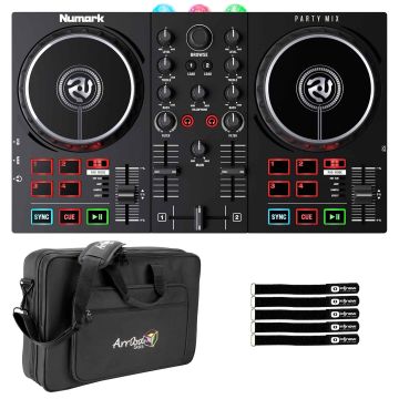 Numark Party Mix II Built-In Light Show DJ Controller with Bag