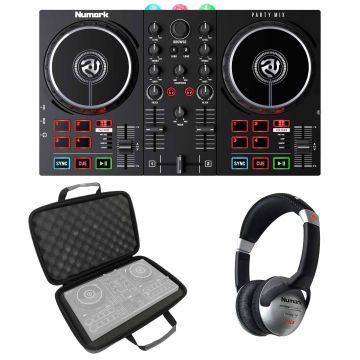 Numark Party Mix II Controller with DJ Headphones & Case Package