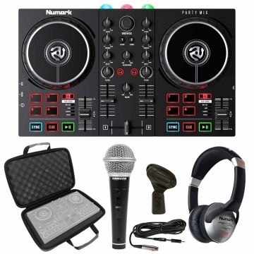 Numark Party Mix II DJ Controller with Headphones & Microphone