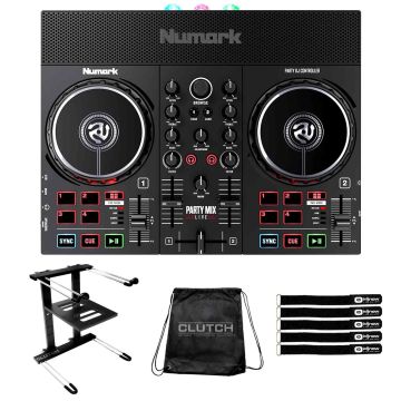 Numark Party Mix Live Light and Speakers Controller with Laptop Stand