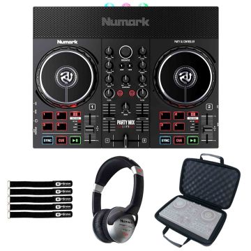 Numark Party Mix Live Light Show Controller with Headphones & Case