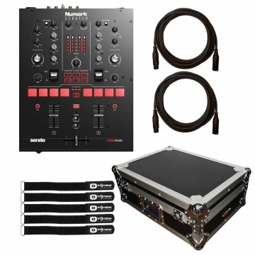 Numark Scratch 2-channel 24-bit Serato DJ Pro Mixer with Large Format 10" DJ Mixer Case Package