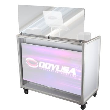 Odyssey Majestic Portable DJ Booth with 65" Screen Monitor Cabinet