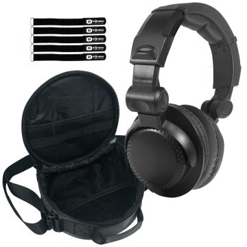 Performance DJ Headphones with Headphone Gear Bag Package