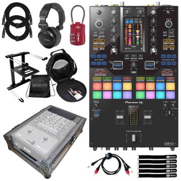 Pioneer DJ DJM-S11 Professional 2-Channel DJ Mixer with Black Case Package