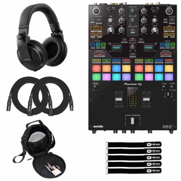 Pioneer DJ DJM-S7 2 Channel Mixer with Over-Ear Headphones
