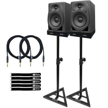 Pioneer DJ DM-50D/CMXEG Black Monitor Speakers with Monitor Stands