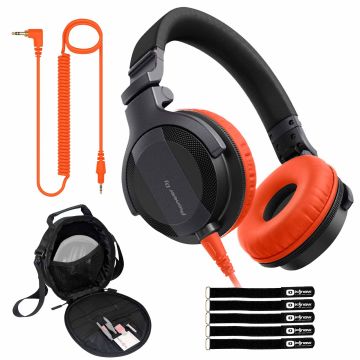 Pioneer DJ HDJ-CUE1 DJ Headphones with Orange Ear Pad Accessories