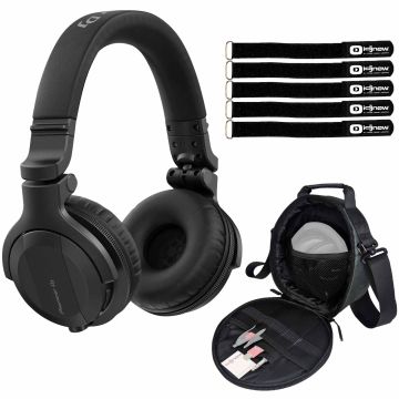 Pioneer DJ HDJ-CUE1BT Black Bluetooth Headphones with Gear Bag