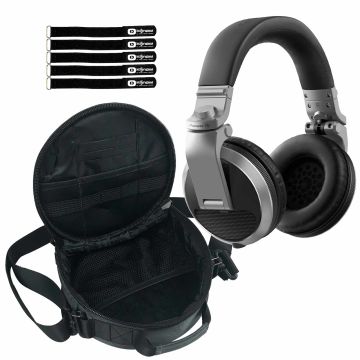 Pioneer DJ HDJ-X5 Over-ear Silver DJ Headphones with Gear Bag Package