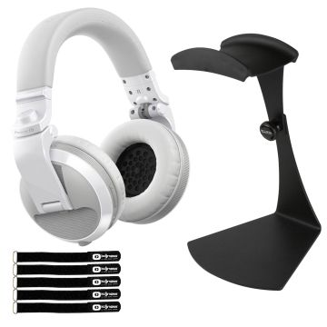 Pioneer DJ HDJ-X5BT White Bluetooth Headphones with Table Stand