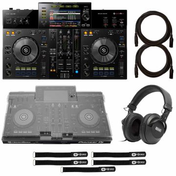 Pioneer DJ XDJ-RR Standalone Rekordbox System with Decksaver Cover & Rane Monitoring Headphones Package