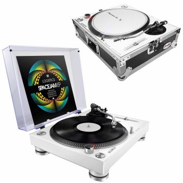 Pioneer PLX-500 High-torque Direct Drive Turntable (white) with ProX Turntable Case Package